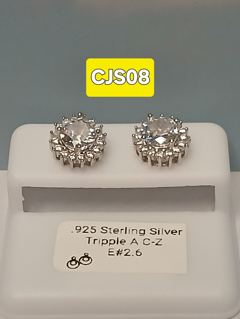 Sterling Silver White CZ Halo Stud Earrings - Classic Sparkle